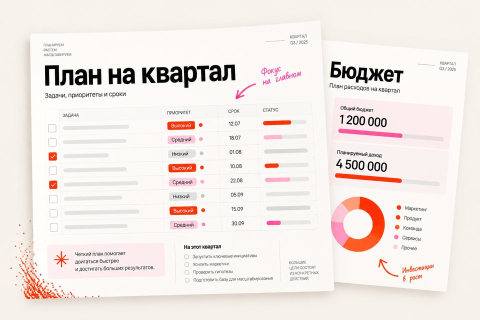 Шаблон плана и бюджета на квартал
