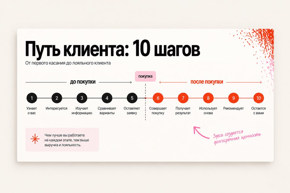 Плакат «Путь клиента: 10 шагов»